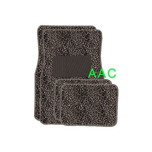 A Set of 4 Universal Fit Animal Print Carpet Floor Mats for Cars / Truck - Cheetah