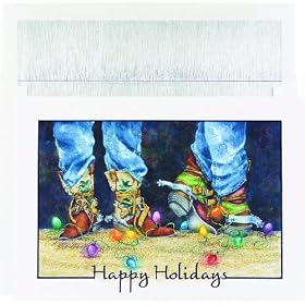 Cowboy Boots & Lights - Boxed holiday Christmas Cards