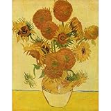 Professionally Framed Vincent Van Gogh (Still life with sunflowers) Art Poster Print - 13x19 with RichAndFramous Black Wood Frame