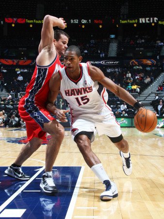 New Jersey Nets v Atlanta Hawks: Al Horford and Kris Humphries Photographic Poster Print by Scott Cunningham, 24x32