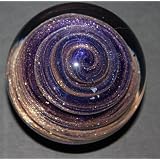 Murano Design Blue and Golden Twirl Art Paperweight