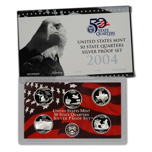 2004-S-US-Mint-Quarters-Silver-Proof-Set-OGP