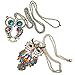 Amazing Value Jewelry Set of 2 Long Chain Vintage Bronze Owl Pendants Necklaces By VAGA