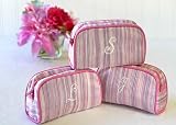 Shimmer and Stripes ? Monogrammed Cosmetic Bag - L (Set of 96) - Baby Shower Gifts & Wedding Favor