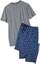 Nautica Men's Football Print Pant With Short Sleeve Grey Tee Gift Set