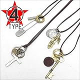 4タイプ・アンティークレザーネックレス