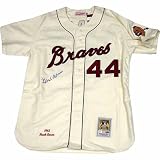 Steiner Sports MLB Atlanta Braves Hank Aaron Authentic 1960s Braves Mitchell & Ness Jersey (Signed on Front)