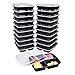 Meal Prep Containers 3 Compartment with Lids By Green Direct - Food Storage Bento Box | BPA Free | Stackable | Lunch Boxes Great for Takeout/Portion Control / 21 day fix or To Go Pack of 20