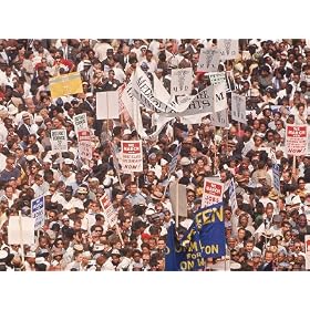 African Americans and Demonstrators For Equal Rights Waving Signs During March on Washington Photographic Poster Print