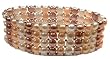 4 Rows of Fresh WaterBronze/Beige/ White Colored Pearls with Sterling Silver