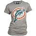 Miami Dolphins Women's Vintage Short Sleeve T-Shirt (Steel Heather, Medium)