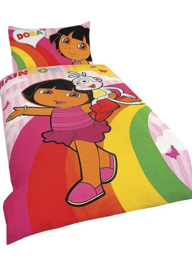 Character World Dora Rainbow Panel Duvet Set, Single