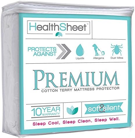 HealthSheet Premium Hypoallergenic Waterproof Mattress Protector, Twin - 10 Year Warranty