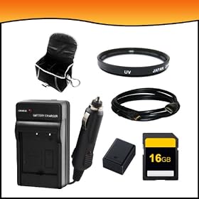 Battery and Charger Bundle Accessory Kit for Canon VIXIA HF M50, HF M500, HF M52 Full HD Camcorders includes (BP-727 High Capacity Intelligent Replacement Battery Pack, BP-727 Charger, 16GB SD Memory Card, Carrying Case, HDMI, Ultra Violet Filter)