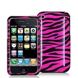 Electromaster(TM) Brand - Black / Hot Pink Zebra Design Crystal Hard Skin C ....