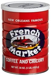French Market Coffee & Chicory, Medium-Dark Roast, Creole Roast, 16-Ounce Cans (Pack of 3)