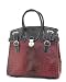 Black Burgundy Wine Alligator Crocodile Rolling Laptop Bag Briefcase Carry All