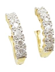 Women 14k Yellow Gold 0.72ctw diamond Hoop earring 52 LE151Y Size 3.31