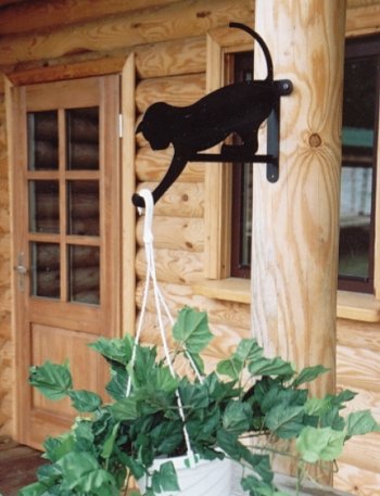 Wetterhahn Wandhalter Katze für Blumenampel