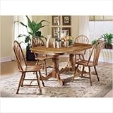 Thresher's Too Double Pedestal Dining Table in Distressed Antique Oak Finish: Laminate
