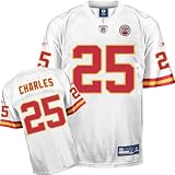 Reebok Kansas City Chiefs Jamaal Charles Replica White Jersey
