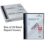 Box of 25, Black, Duraclip 30 Punch Free Report Covers, 220301