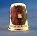 Porcelain China Collectable Thimble -- Merry Christmas 2017 Free Gift Box