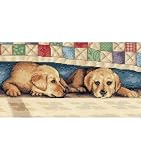 Eigenschaften Dimensions 35147 / Stickpackung Kreuzstich Time Out Golden Retriever Welpen 36 x 18 cm ohne Rahmen