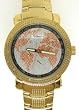 JoJino ByTechno Swiss Solid Gold Plated Stainless Steel Genuine Diamond Bling Watch