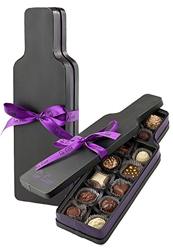 CoCoa Confection Black/Purple, Chocolate, Connoisseur's Specialty-Wine Bottle Milk Gift Box, 5 Ounce
