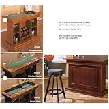 All In One Bar & Stool Set In Cherry Finish W. 3 Games