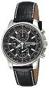 Seiko Men's Alarm Chronograph Leather Strap Watch #SNAB65