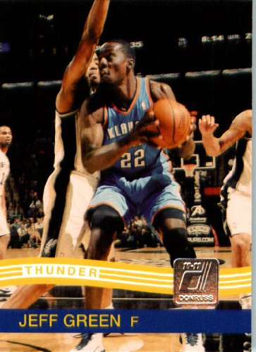 2010 / 2011 Donruss # 135 Jeff Green Oklahoma City Thunder NBA Trading Card- In Protective Screwdown Case!