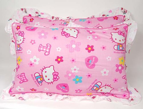 Hello Kitty Cotton Pillow Case Cover Pair Set Pink