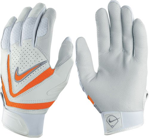 2008 Nike Diamond Elite VI Batting Glove - White/Orange