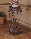 Dark Oak and Gold Finish Large Plant Stand