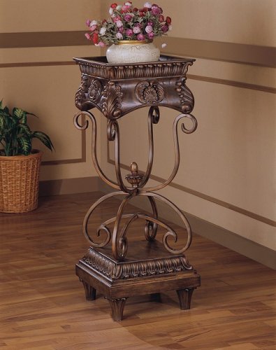 Dark Oak and Gold Plant Stand