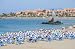 Playa De Las Vistas Beach in Los Cristianos, Tenerife Spain - 72"W x 47"H - Peel and Stick Wall Decal by Wallmonkeys
