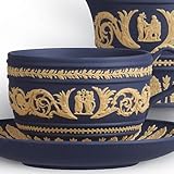 IMAGE OF Wedgwood Arabesque Tea Set Cane On Portland Blue 7 Pieces