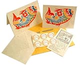 Colorful Fish Card Set of 8 with Envelopes - Sustainable, Fair Trade Product
