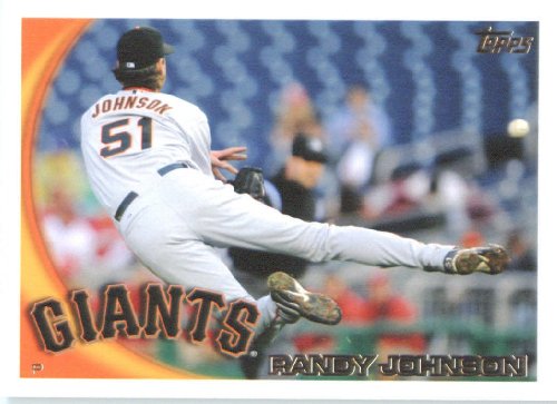 2010 Topps Baseball Card #220 Randy Johnson San Francisco Giants - Mint Condition - Shipped In Protective ScrewDown Display Case!