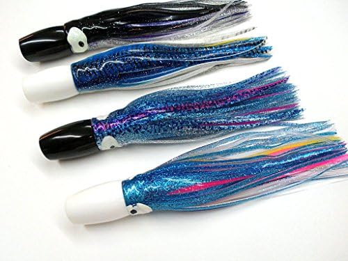 4 Hawaiian Saltwater Trolling Lures for Tuna Marlin Mahi Mahi Wahoo
