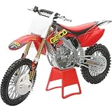 New Ray Honda GEICO 2010 CRF250R 4 Rider Team with Plate Kit Replica Motorcycle Toy - Red with Graphics / 1:12 Scale