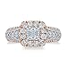 Princess Diamond Square Frame Rose and White Gold Engagement Ring 1 1/4ctw - Size 6.5