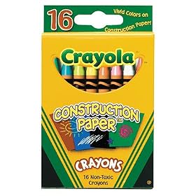 Binney and Smith Crayola(R) Construction Paper Crayons, Assorted Colors, Box Of 16 by Binney & Smith