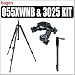 Bogen Manfrotto 055XWNB Wilderness Tripod Legs w/Leg Protectors &amp; Rubber/spike feet &amp; Bogen Manfrotto 3D Junior Head - Supports 6.7 lbs + BONUS MACCABEE Monopod