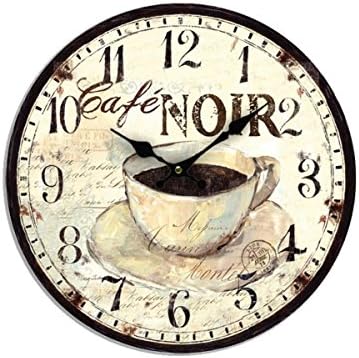 EFR Cafe Noir Coffe Quartz Wall Clock - 11"