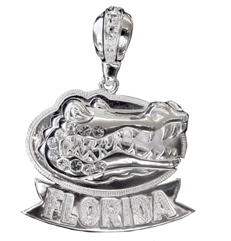 NCAA Iced Florida Gators Necklace Pendant w Free Chain