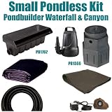 10 x 15 Small Pondless Waterfall Kit 2100 GPH Mag Drive Pump Pondbuilder 20 Waterfall & Pondbuilder Mini Pump Canyon PSP5