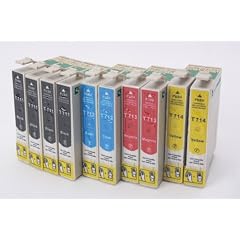 10 x kompatible XL Tintenpatronen mit Chip, kompatibel zu Epson,(4x schwarz T0711, 2x cyan T0712, 2x magenta T0713, 2x gelb T0714)